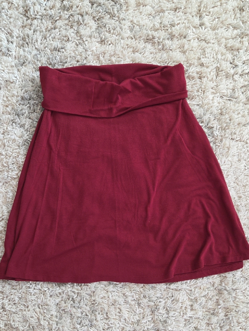 Old Navy Wine Fold-Over Waist Circle Skirt